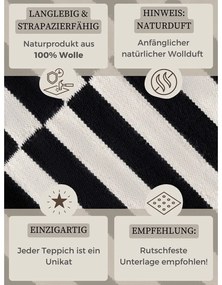 Tappeto bianco e nero in lana reversibile/tessuto a mano 160x230 cm Donna – Hanse Home