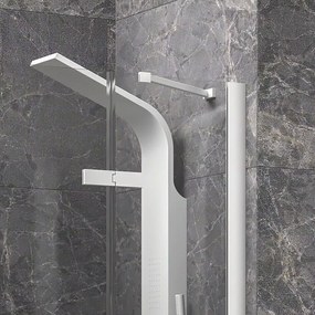 Kamalu - porta doccia 135cm battente e 2 fissi colore bianco | kt6000b