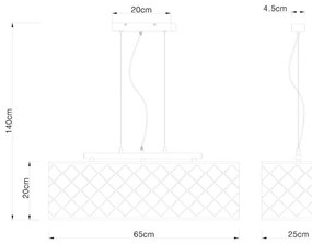 Globo 15229H2 - Lampadario a sospensione con filo CLARKE 3xE27/60W/230V