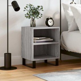 Comodino Grigio Sonoma 40x30x50 Cm İn Legno Multistrato /