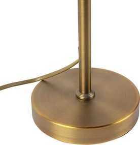 Lampada da tavolo bronzo con paralume in velluto marrone 35cm - Parte