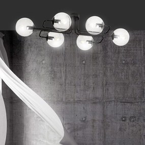 Lampadario da soffitto BRENDI 6 in acciaio e vetro 6xE14