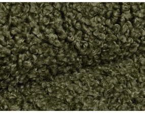 Poggiapiedi verde con rivestimento in bouclé Dia – Micadoni