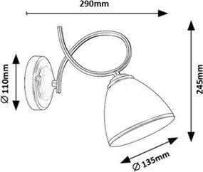 Brilagi - Lampada da parete FRED 1xE27/60W/230V dorata
