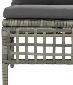 Set Divani da Giardino 5 pz con Cuscini in Polyrattan Grigio