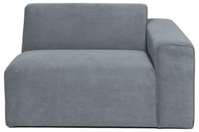 Divano componibile grigio (con penisola a destra) con rivestimento in velluto a coste Sting – Scandic