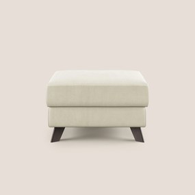 Moon Pouf contenitore e piedini alti in microfibra impermeabile T11 panna