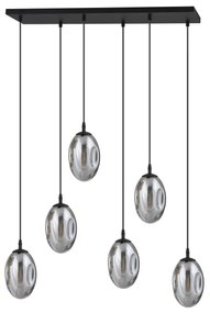 Lampadario a sospensione con filo ASTRAL 6xE14/10W/230V nero/fumé