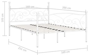 Giroletto con Doghe Bianco in Metallo 160x200 cm