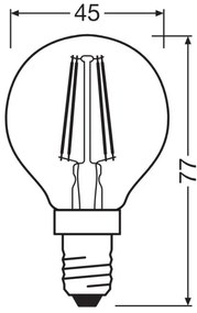Lampadina LED FILAMENT P40 E14/4W/230V 2700K - Osram