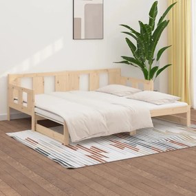 Dormeuse estraibile in legno massello di pino 2x(90x200) cm