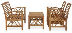 Set divani da giardino 4 pz in legno massello di acacia