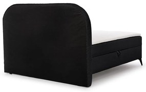 Letto boxspring nero con contenitore 200x200 cm Ornes – Ropez
