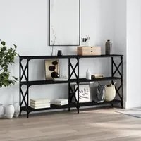 Tavolino Consolle Nero 156x28x80,5 cm in Legno Multistrato 835424