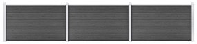 Set Pannelli di Recinzione in WPC 526x105 cm Nero