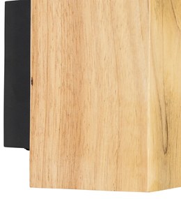 Applique da parete rustica in legno quadrata 2 luci - Sandy