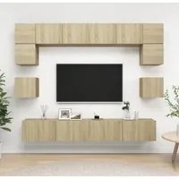 Set Porta TV 8 pz Rovere Sonoma in Truciolato cod mxl 20126