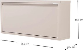 Scarpiera grigio tortora in metallo con ante ribaltabili/da parete 75x41x22 cm Billy – Spinder Design