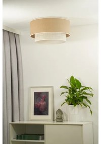 Duolla - Plafoniera YUTE BOHO 1xE27/15W/230V diametro 45 cm marrone/color crema