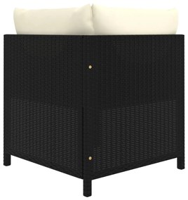 Set divani da giardino 6 pz con cuscini in polyrattan nero