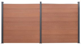 Set Pannello Di Recinzione Marrone 353x186 Cm İn Wpc /