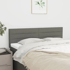 Testiere 2 pz grigio scuro 72x5x78/88 cm in tessuto
