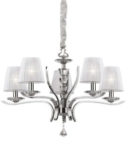 Lampadario Classico Pegaso Metallo Bianco 5 Luci E14