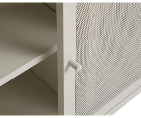 Cassettiera grigia in metallo con porte scorrevoli 160x75x47 cm Veep – Unique Furniture