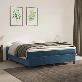 Giroletto Senza Materasso Blu Scuro 160x200 Cm İn Velluto /