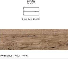 Mobile bagno sospeso 100 cm HAITI 2 cassetti Rovere Nodi