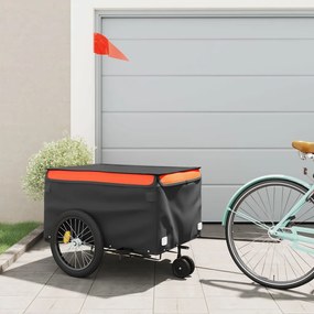 Rimorchio Da Bici Nero E Arancione 45 Kg İn Ferro /