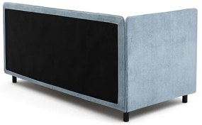 Letto singolo imbottito blu con contenitore con materasso incluso 120x200 cm Avela – Bonami Selection