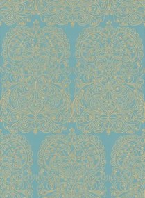 Cole & Son Carta da parati Alpana - Hellblau/ Gold