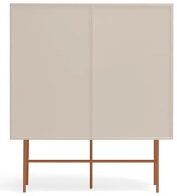 Cassettiera alta con ante scorrevoli in mattone/beige 120x140 cm Nube - Teulat