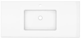 Lavabo a incasso rettangolare vasca centrale Neo L 106 x H 11 x P 49 cm in porcellana bianco lucido