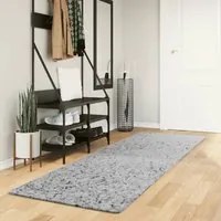 Tappeto Shaggy a Pelo Lungo Moderno Grigio 80x250 cm 375253