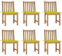 Sedie da Giardino 6 pz con Cuscini in Legno Massello di Teak 3073126