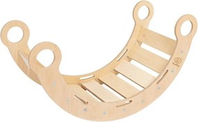 Arco a dondolo montessori di colore naturale in pino massiccio 39x75x38 cm Montessori – Meowbaby