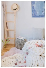 Poggiapiedi grigio con rivestimento in lavorato a maglia Jagger – Bonami Essentials