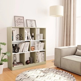 Libreria Bianca E Rovere Sonoma 97,5x29,5x100 Cm Multistrato /