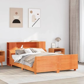 Giroletto Senza Materasso Marrone Cera 160x200 Cm Legno Di Pino /