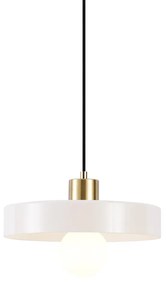 Lampada a sospensione retrò oro con vetro beige - Jina