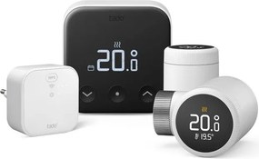 Termostato intelligente e connesso a parete WIFI TADO nero + 2 valvole bianco