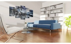 Quadro Cascata azzurra  Colore Blu, Dimensioni e Misure 100x50