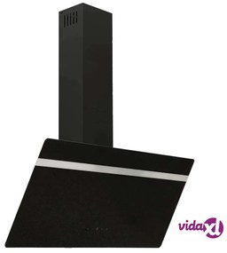 vidaXL Cappa a Parete 90 cm in Acciaio e Vetro Temperato Nero