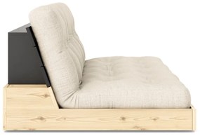 Divano letto in lino grigio e beige 196 cm Base - Karup Design