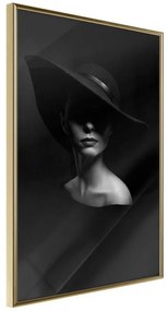 Poster  Woman in a Hat  Cornice Quadri Cornice d'oro, Larghezza x Altezza Home decor 20x30