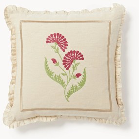 Cuscino in lino fatto a mano con volant Carry