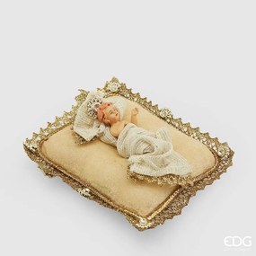 EDG - Enzo De Gasperi Gesù Bambino con Cuscino Presepe 14x12cm Decorazione Natalizia