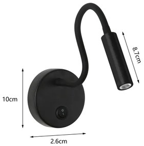 Brilagi - LED Lampada flessibile da muro MAYA LED/3W/230V 4000K nero